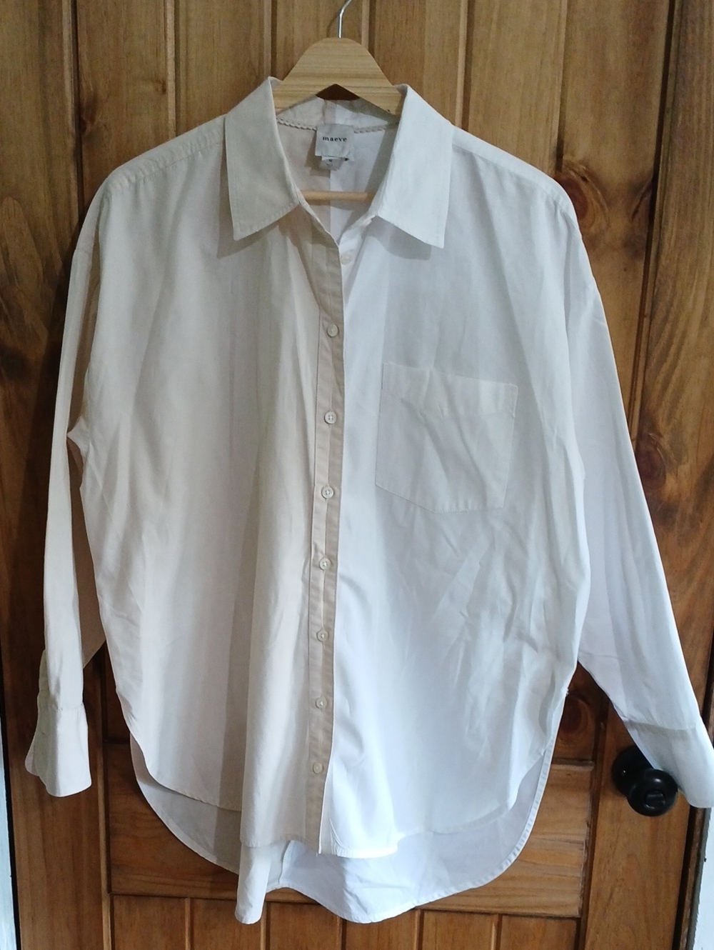 Maeve By Anthropologie Long-Sleeve Oversized Button-Up Shirt - Medium